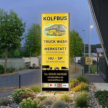 LED Werbepylon GERADE inkl. Druck