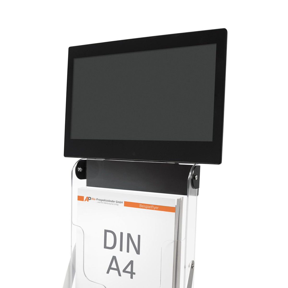 falt-prospektstaender-media-display-silber-monitor-vorne