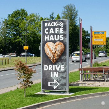 Werbepylon inkl. Druck