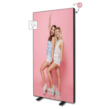 LED Messewand PRO schwarz, inkl. Druck