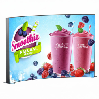 LED Messewand gebogen, inkl. Druck