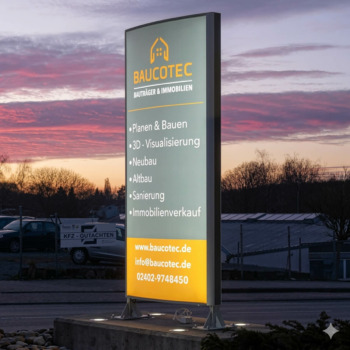 LED Werbepylon  inkl. Druck